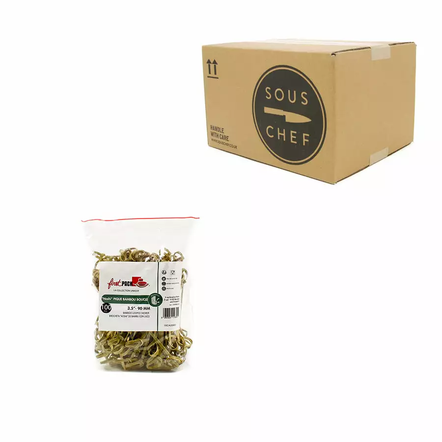 Sous Chef Tableware Bamboo Looped Skewer 9cm 7 Sous Chef Tableware Bamboo Looped Skewer 9cm