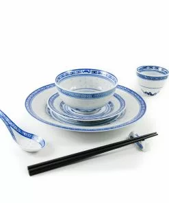 Chinese Tableware Blue Rice Pattern Rice Bowl 11.5cm Tableware