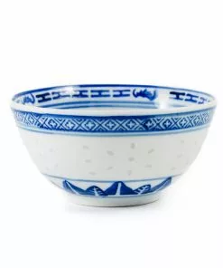 Chinese Tableware Blue Rice Pattern Rice Bowl 11.5cm Tableware
