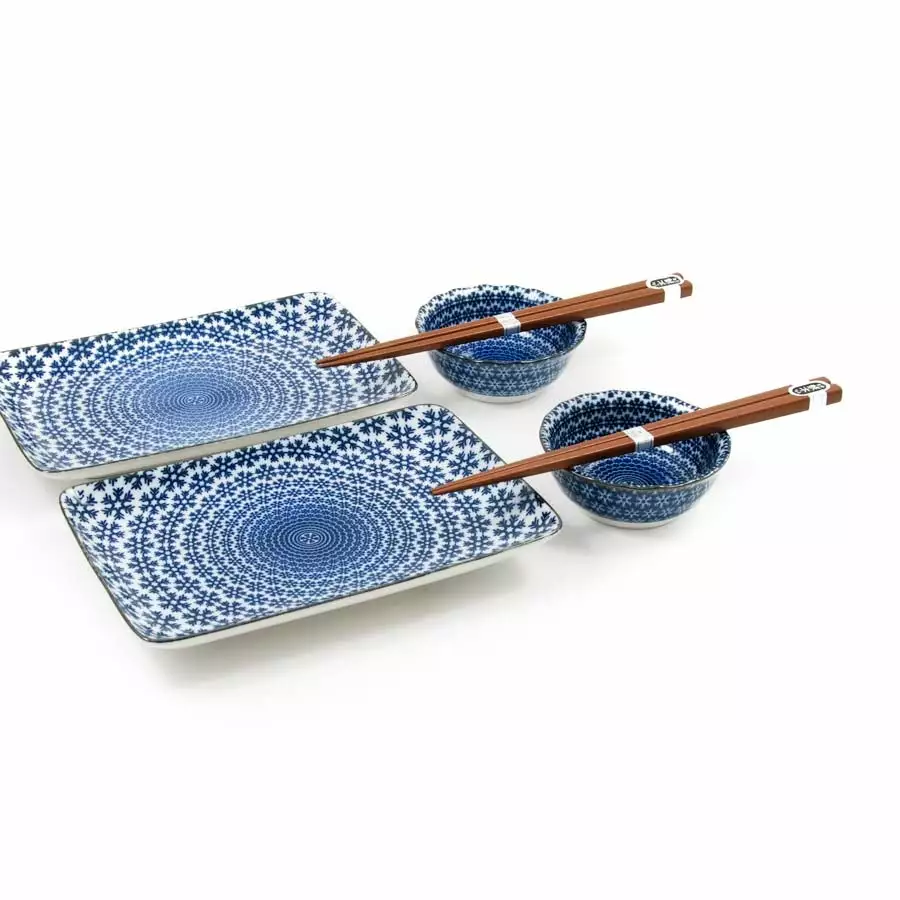 Kiji Stoneware & Ceramics Blue Star Sushi Serving Set Tableware 4 Kiji Stoneware & Ceramics Blue Star Sushi Serving Set Tableware