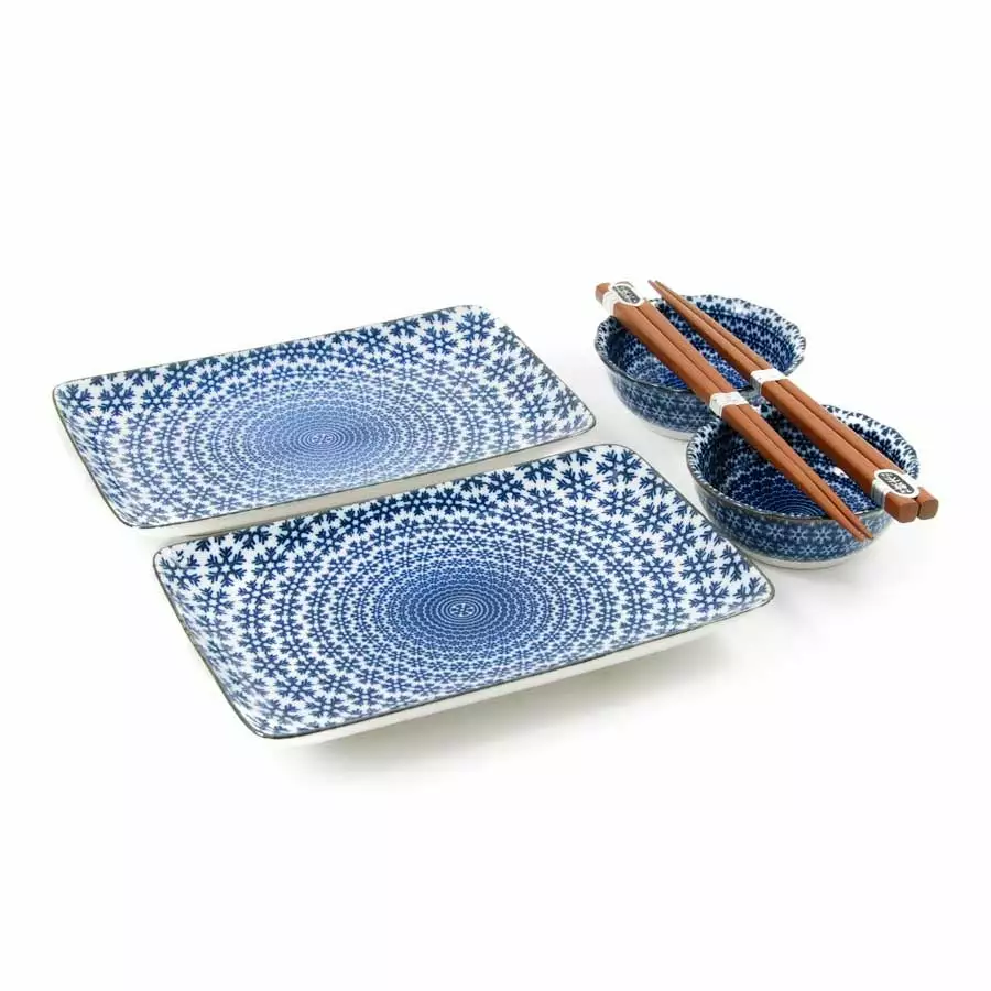 Kiji Stoneware & Ceramics Blue Star Sushi Serving Set Tableware 3 Kiji Stoneware & Ceramics Blue Star Sushi Serving Set Tableware