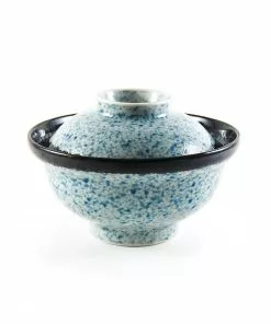 Kiji Stoneware & Ceramics Blue Wave Covered Bowl