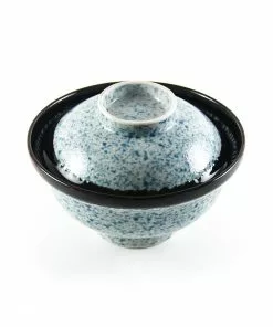 Kiji Stoneware & Ceramics Blue Wave Covered Bowl