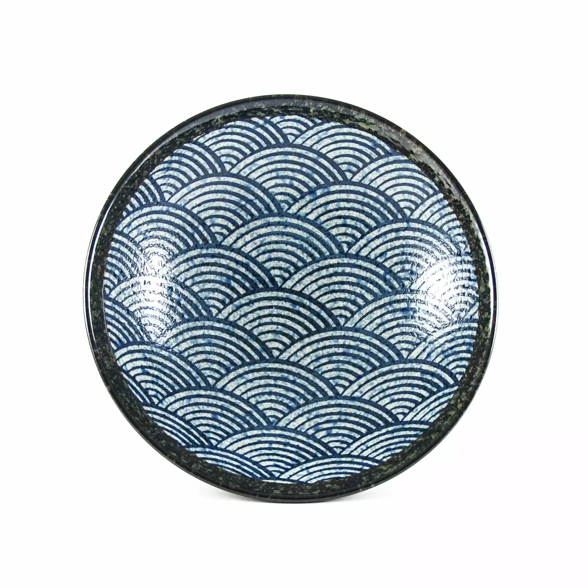 Kiji Stoneware & Ceramics Blue Wave Large Shallow Bowl 5 Kiji Stoneware & Ceramics Blue Wave Large Shallow Bowl
