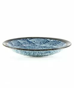 Kiji Stoneware & Ceramics Tableware Blue Wave Medium Plate 22cm