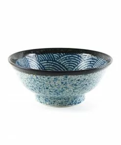 Kiji Stoneware & Ceramics Blue Wave Ramen Bowl Tableware