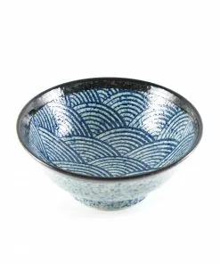 Kiji Stoneware & Ceramics Blue Wave Ramen Bowl Tableware