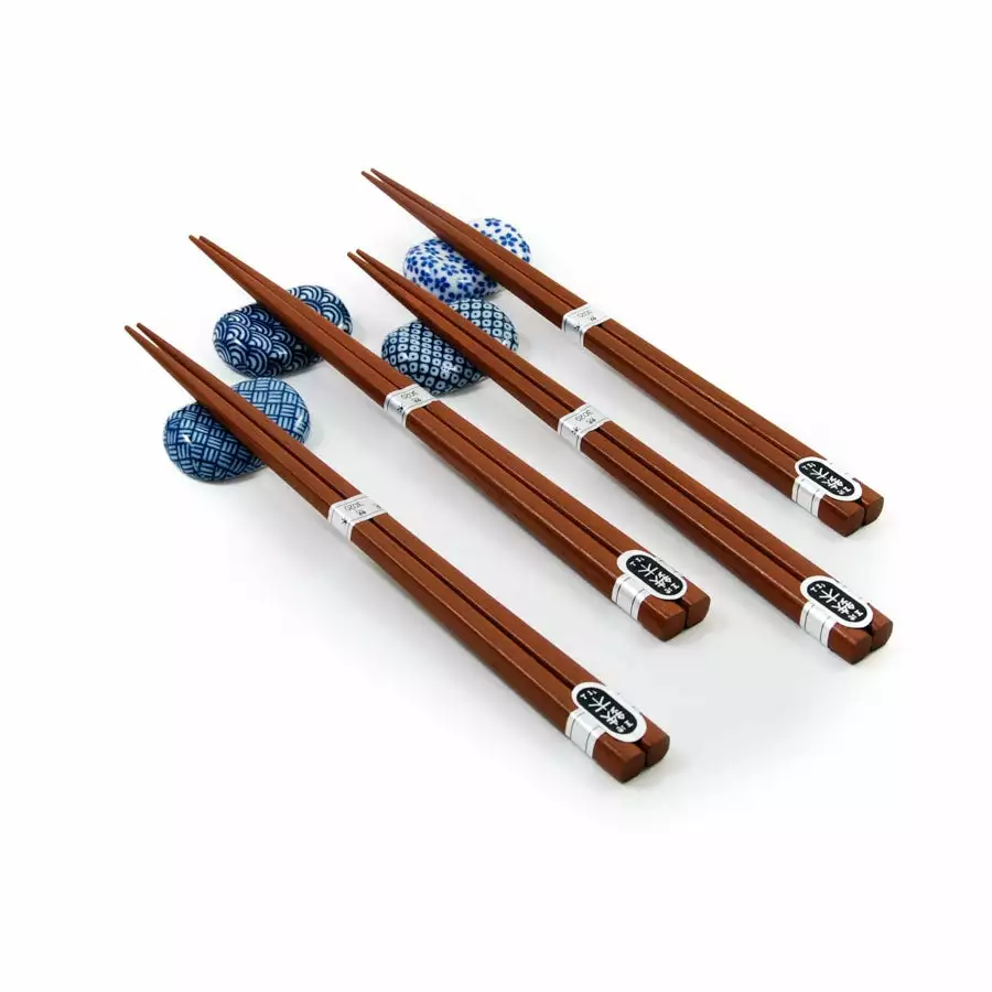 Kiji Stoneware & Ceramics Japanese Chopstick & Rest Set - Blue 4 Kiji Stoneware & Ceramics Japanese Chopstick & Rest Set - Blue
