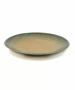 Kiji Stoneware & Ceramics Tableware Chouseki Blue Gold Plate 28.5cm Dia X 3.5cm