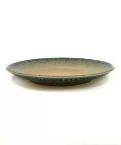 Kiji Stoneware & Ceramics Tableware Chouseki Blue Gold Plate 28.5cm Dia X 3.5cm