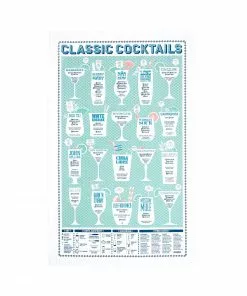 Stuart Gardiner Classic Cocktails Tea Towel Kitchen Linen