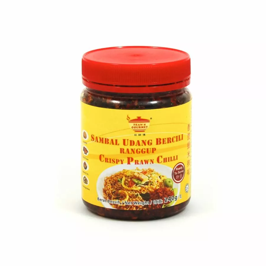 Tean's Gourmet Crispy Prawn Chilli Sambal 240g Ingredients 3 Tean's Gourmet Crispy Prawn Chilli Sambal 240g Ingredients