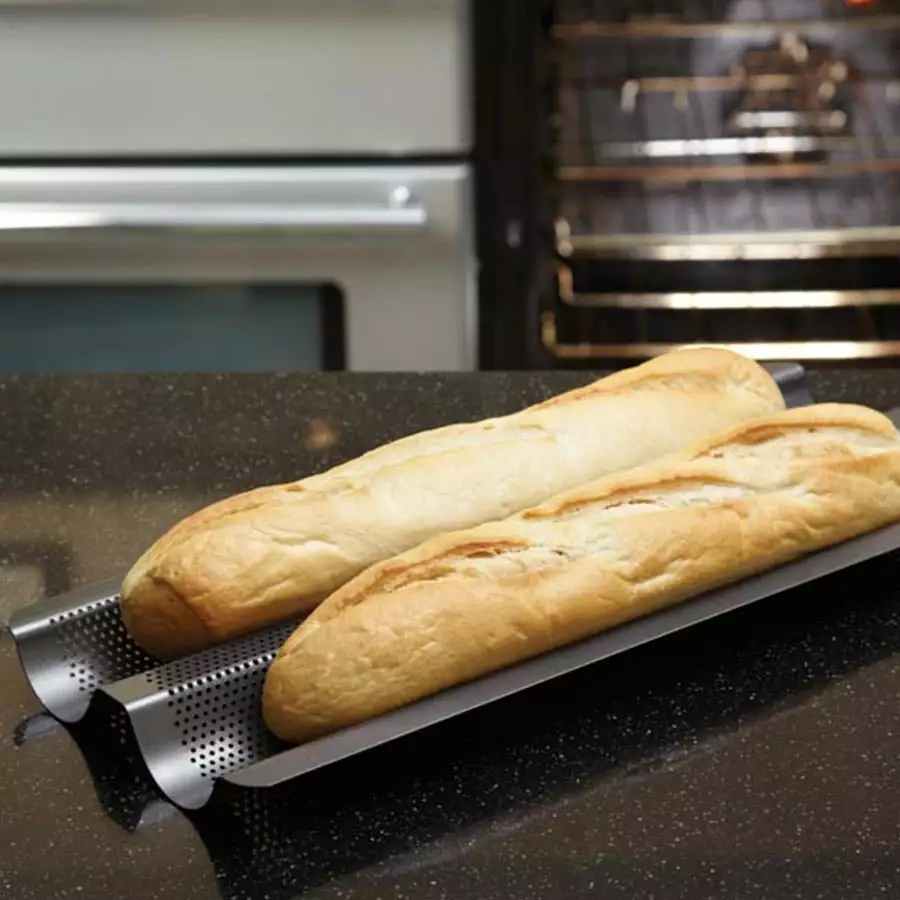 Kitchencraft Crusty Bake Non-Stick Baguette Tray Cookware 4 Kitchencraft Crusty Bake Non-Stick Baguette Tray Cookware