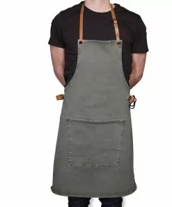 Dutchdeluxes Canvas BBQ Apron In Grey-Green 10 Dutchdeluxes Canvas BBQ Apron In Grey-Green