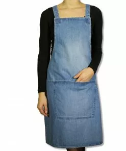 Cookware Dutchdeluxes Denim Suspender Apron In Blue
