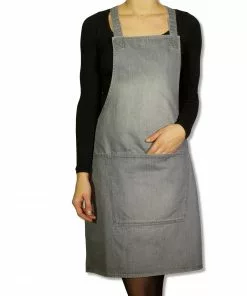 Cookware Dutchdeluxes Denim Suspender Apron In Grey