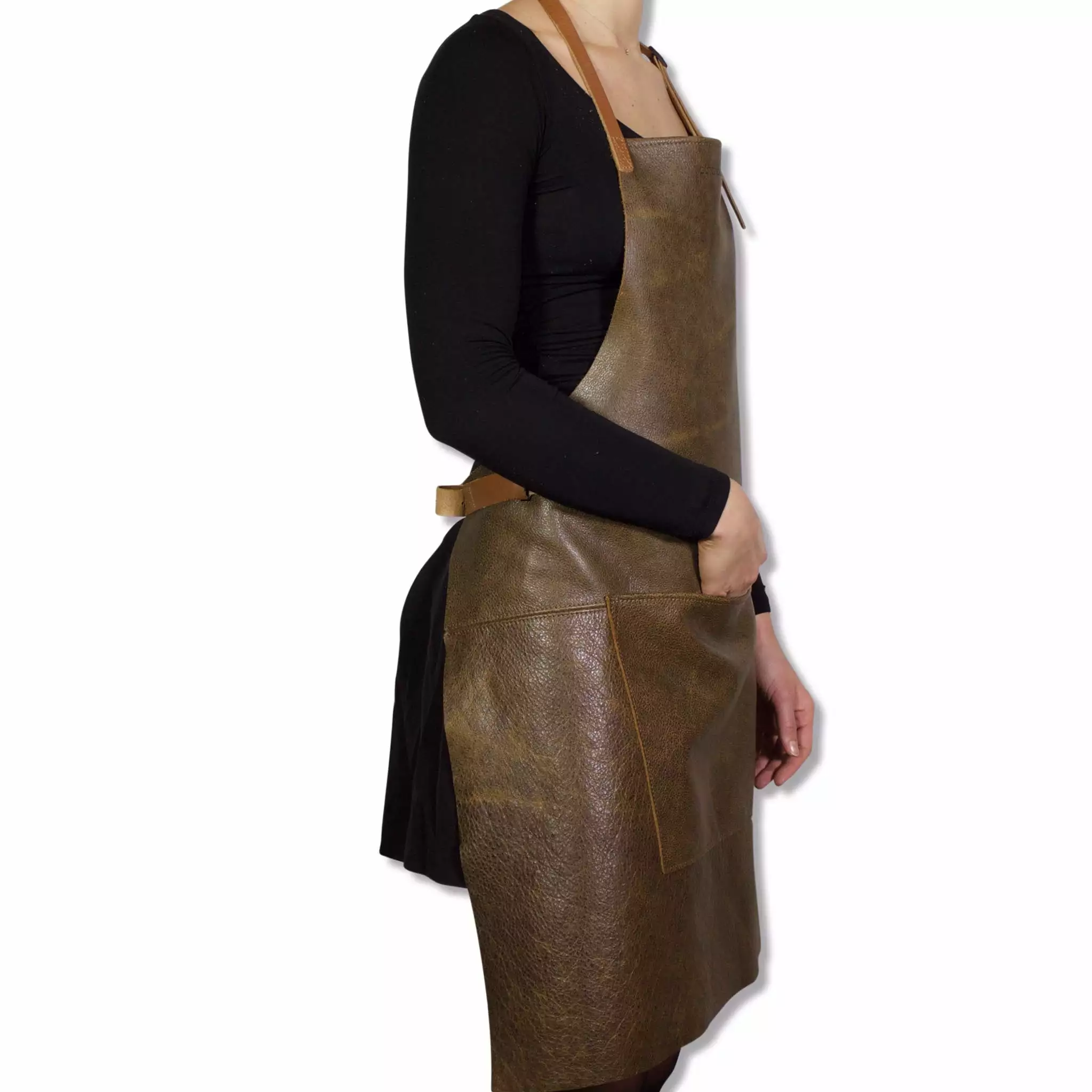 Dutchdeluxes Leather BBQ Apron In Vintage Brown 5 Dutchdeluxes Leather BBQ Apron In Vintage Brown