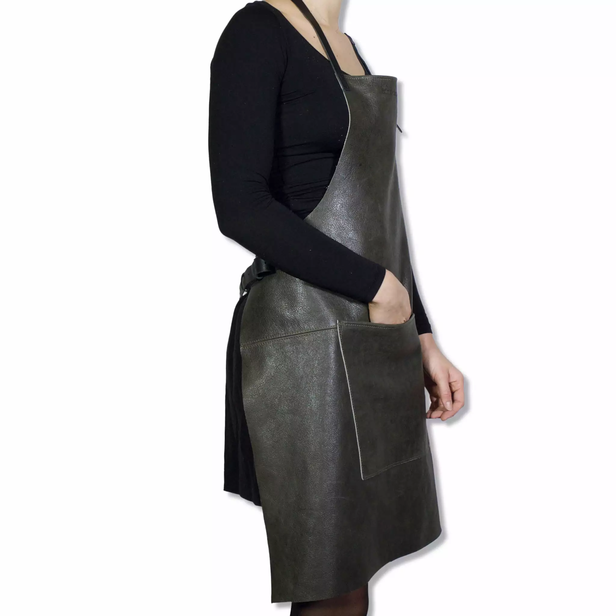 Cookware Dutchdeluxes Leather BBQ Apron In Vintage Grey 5 Cookware Dutchdeluxes Leather BBQ Apron In Vintage Grey