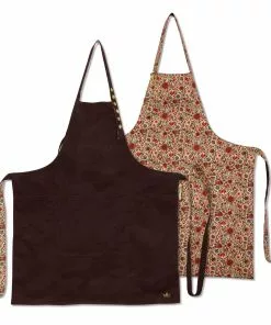 Dutchdeluxes Reversible Apron - Purple & Flower Field Cookware