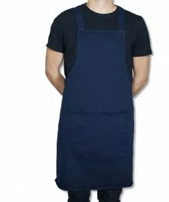 Dutchdeluxes Canvas Suspender Apron In Dark Blue