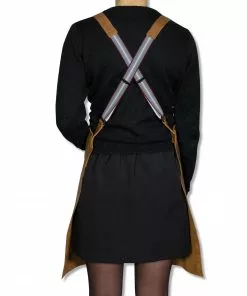 Cookware Dutchdeluxes Leather Suspender Apron In Vintage Camel