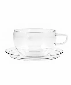 Trendglas Glass Teacup & Saucer 400ml