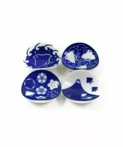 Kiji Stoneware & Ceramics Tableware Japan Design Blue & White Chopstick Rest Set