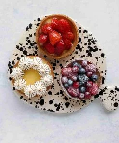 Puglia Handmade Tableware Puglia Black Splatter Ceramic Serving Board 25cm