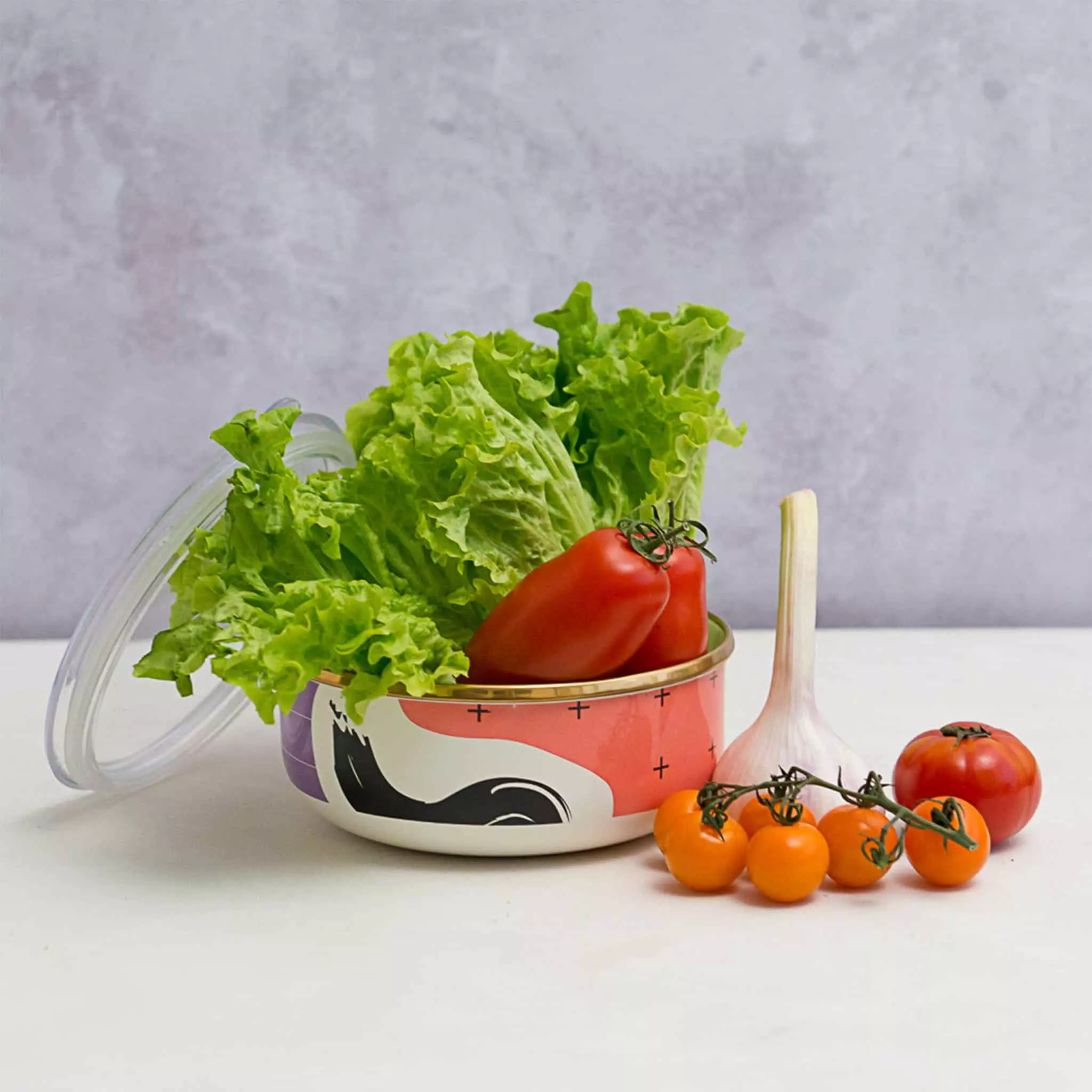 Kapka Abstract Enamel Small Storage Container 14cm Cookware 4 Kapka Abstract Enamel Small Storage Container 14cm Cookware