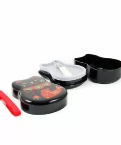 Hakoya Maruko Black Cat 2-Tier Bento Box 520ml Tableware 7 Hakoya Maruko Black Cat 2-Tier Bento Box 520ml Tableware