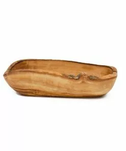 Naturally Med Olive Wood Rustic Serving Bowl 27cm Tableware