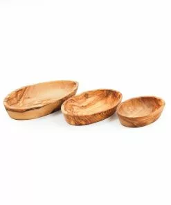 Naturally Med Tableware Olive Wood Stacking Bowl Set