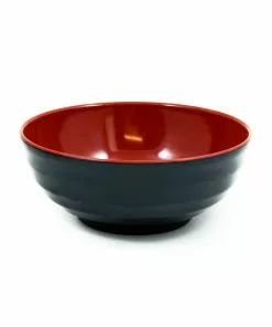R&B Tableware Melamine Red & Black Ramen Bowl