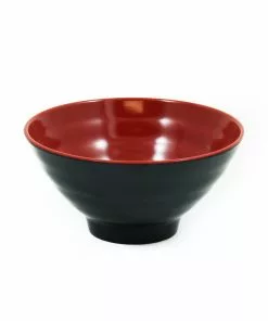 R&B Melamine Red & Black Rice & Soup Bowl Tableware