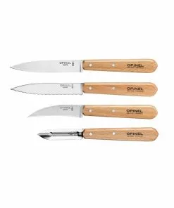 Opinel Essential Beech Handle Kitchen Knives - Set Of 4 Cookware