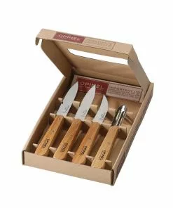 Opinel Essential Beech Handle Kitchen Knives - Set Of 4 Cookware