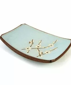 Kiji Stoneware & Ceramics Tableware Sakura Blossom Side Plate 19cm X 13cm