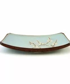 Kiji Stoneware & Ceramics Tableware Sakura Blossom Side Plate 19cm X 13cm