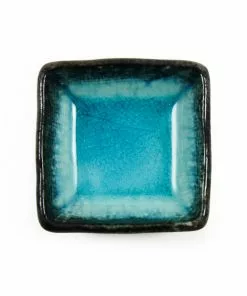 Kiji Stoneware & Ceramics Square Turquoise Dipping Bowl 7cm Tableware