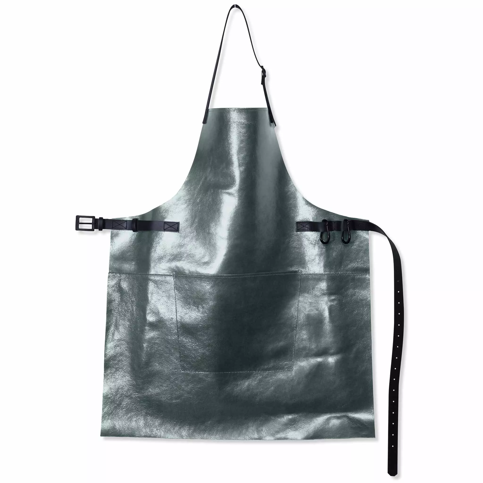 Dutchdeluxes Leather BBQ Apron In Metallic Grey Cookware 3 Dutchdeluxes Leather BBQ Apron In Metallic Grey Cookware
