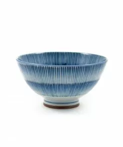 Kiji Stoneware & Ceramics Suisai Blue & White Rice Bowl