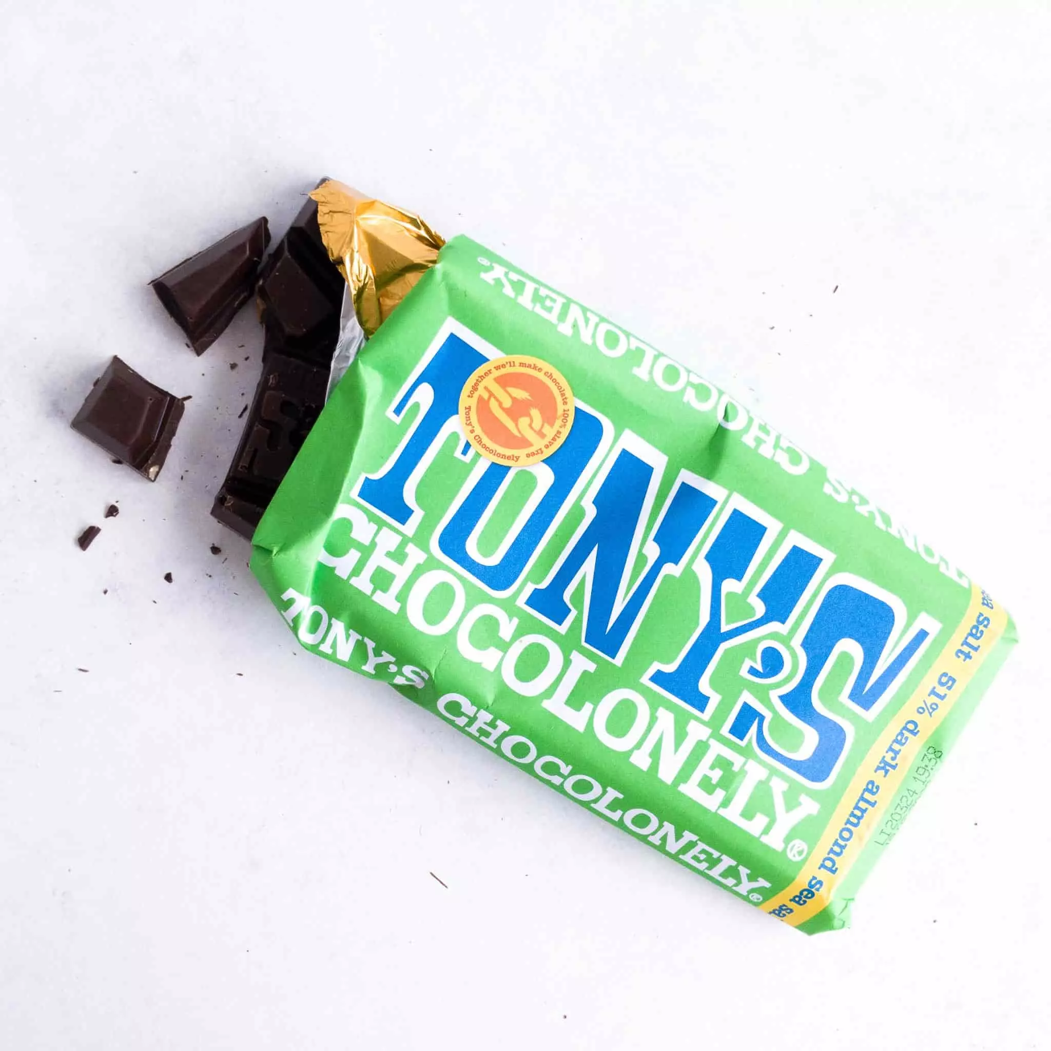 Tony's Chocolonely Dark Chocolate Almonds & Sea Salt 180g Ingredients 4 Tony's Chocolonely Dark Chocolate Almonds & Sea Salt 180g Ingredients