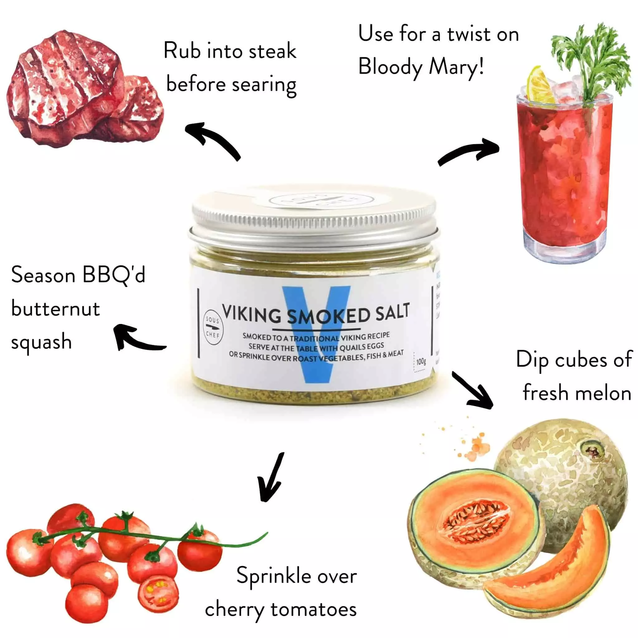 Sous Chef Viking Smoked Salt 100g 5 Sous Chef Viking Smoked Salt 100g