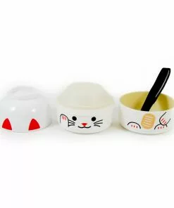 Hakoya Tableware White Manekineko Bento Box 640ml